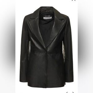 Reformation VEDA Slim Leather Blazer